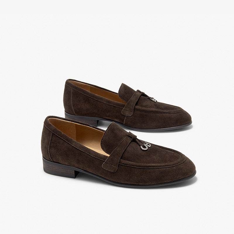 BeauToday Women's Suede Loafers Business Casual Shoes with Slip On