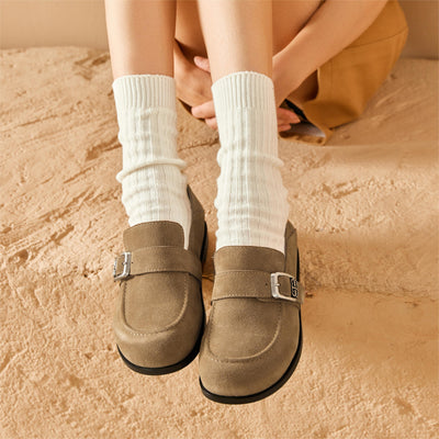 BeauToday Premium Cow Suede Flat Loafers for Women