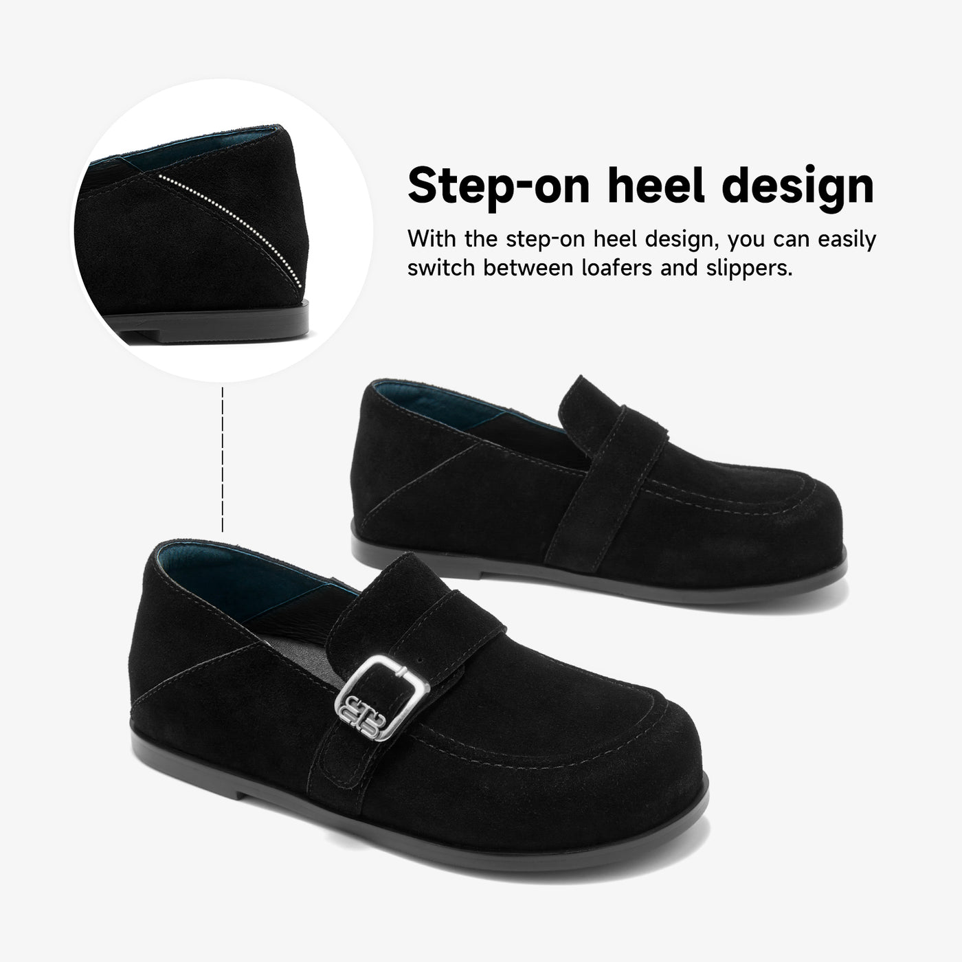 BeauToday Premium Cow Suede Flat Loafers for Women