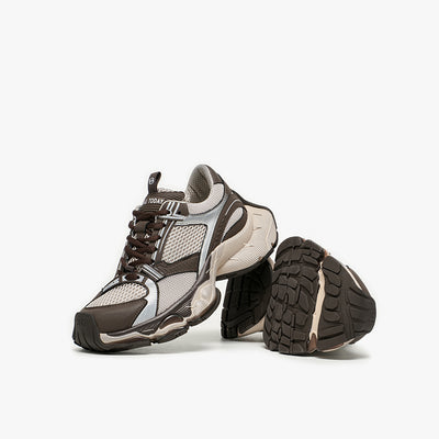 BeauToday Lace Up Mesh Chunky Platform Sneakers for Women