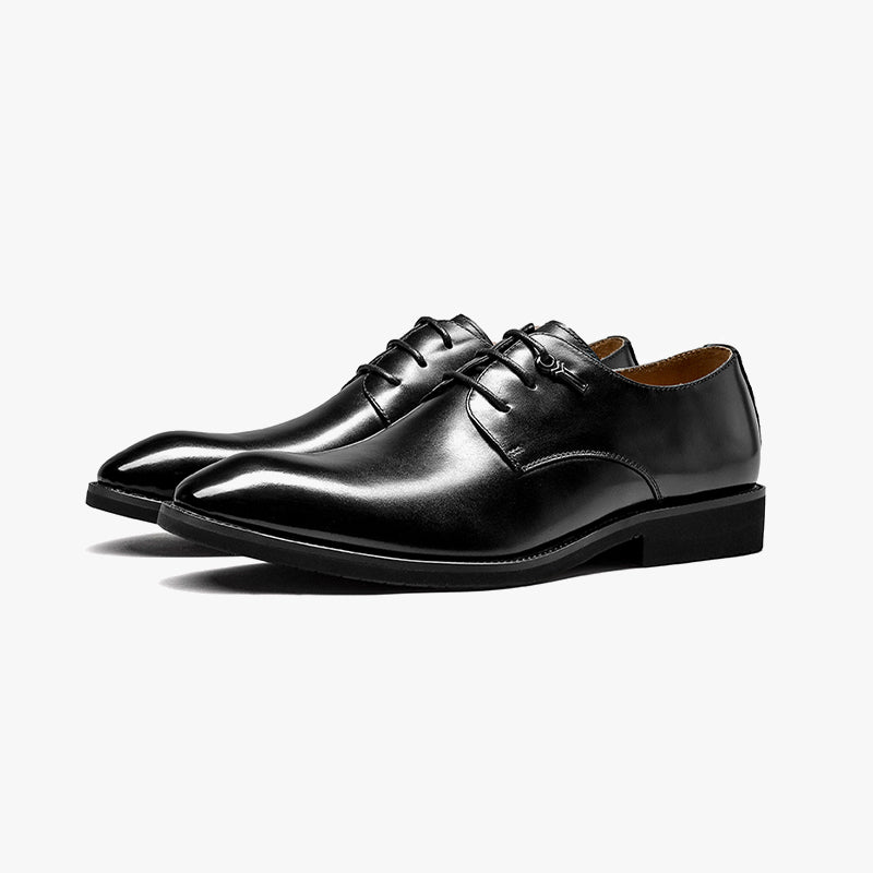 BeauToday Men's Classic Full Grain Calfskin Leather Point Toe Formal Oxfords Shoes