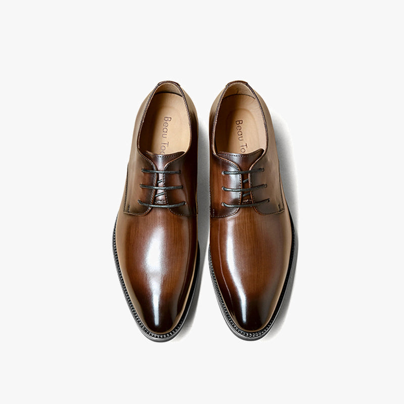 BeauToday Men's Classic Full Grain Calfskin Leather Point Toe Formal O – BEAU TODAY