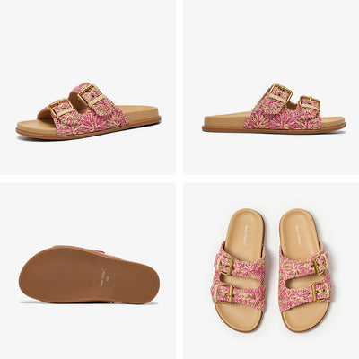 BeauToday Woven Buckle Slipper with Arch Support for Women