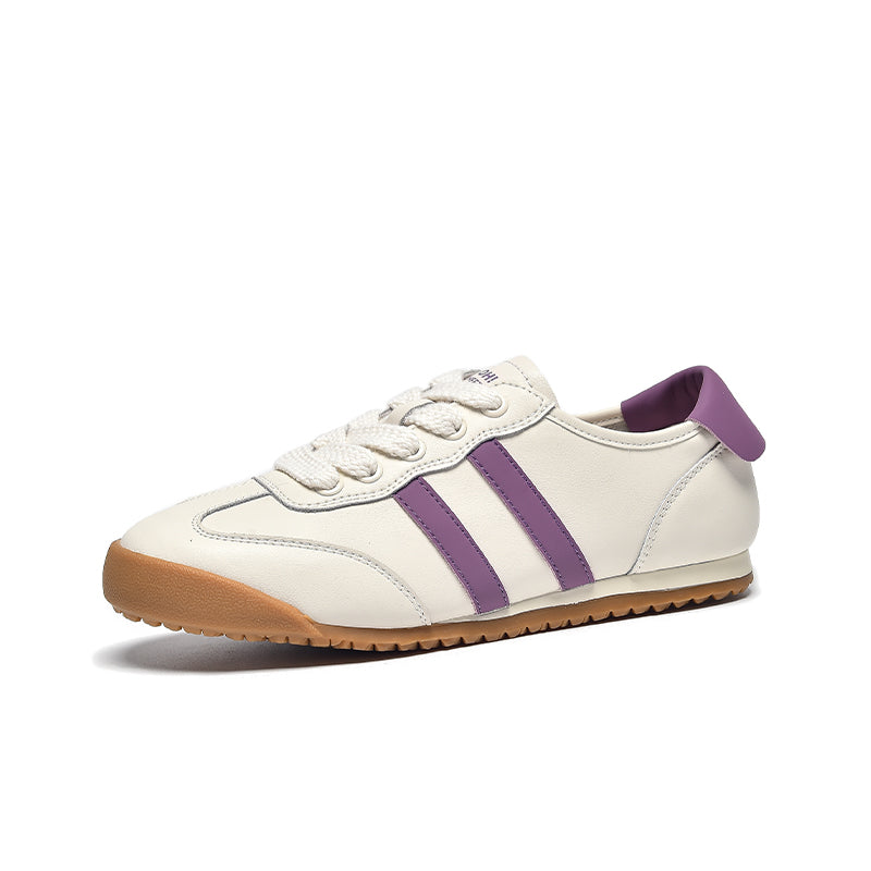 BeauToday Women's Classic Retro Leather Running Trainers