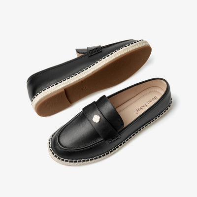 BeauToday Premium Leather Flat Loafers for Women