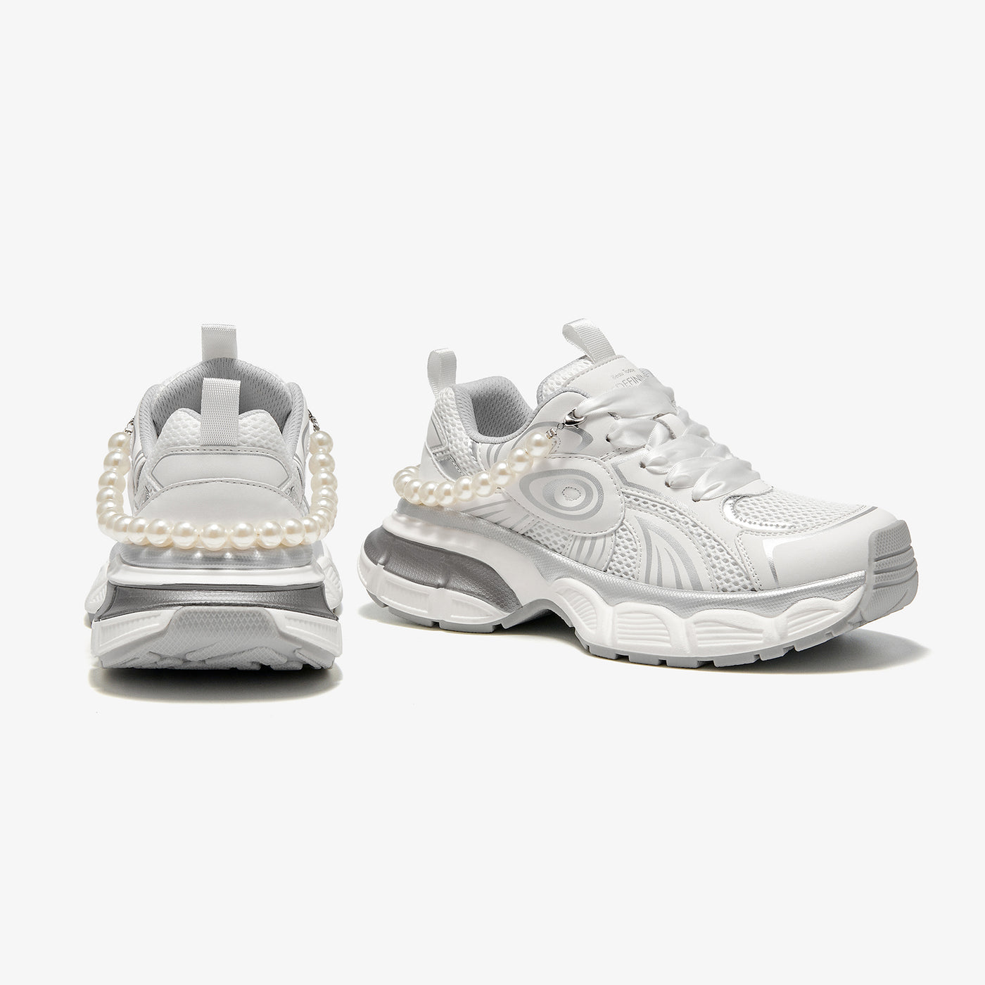 BeauToday  Fashion Casual Chunky Sneakers with Pearl Chain Design for Women