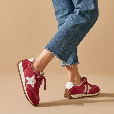 BeauToday Women's Fashion Sneakers with Star Design