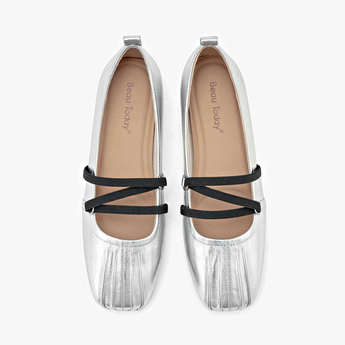 BeauToday Leather Mary Jane Flat With Strap Design for Women