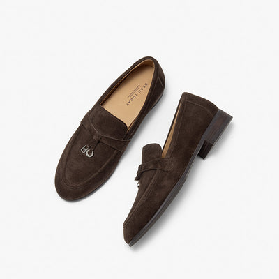 BeauToday Women's Suede Loafers Business Casual Shoes with Slip On