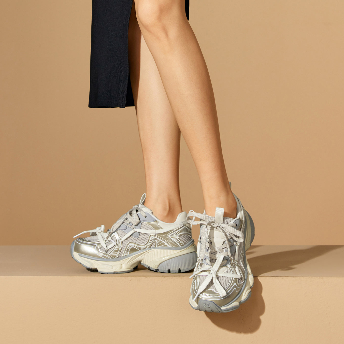 BeauToday  Fashion Chunky Sneakers with Special Wrapping Design for Women