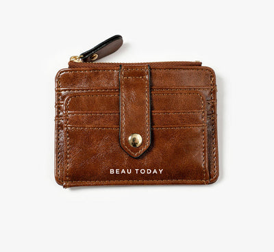 Beau Today Brown Credit Card Pocket Bag with Large Capacity