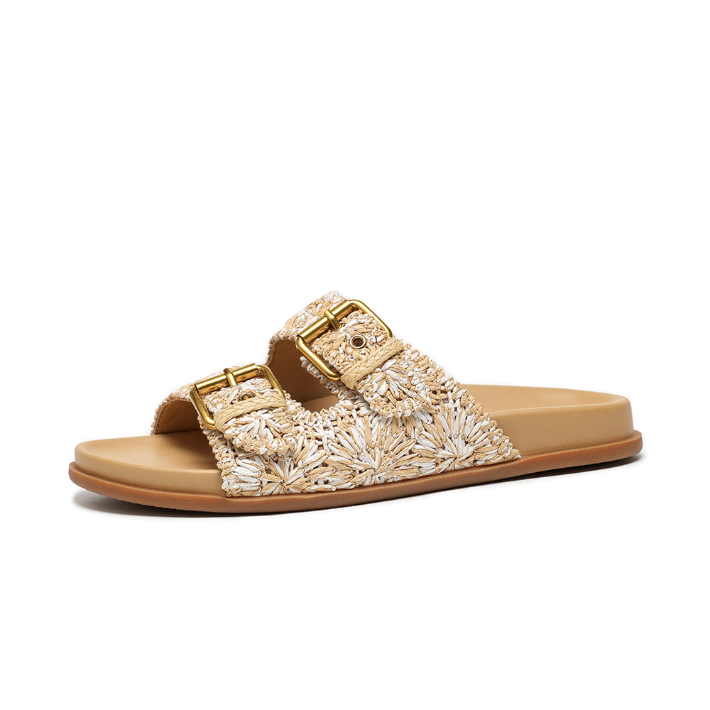 BeauToday Woven Buckle Slipper with Arch Support for Women