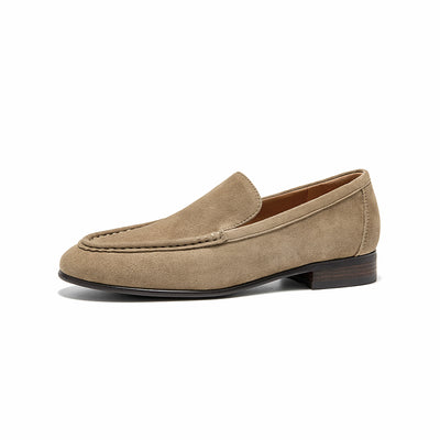 BeauToda Suede Loafers Slip-on Business Casual Shoes with Round Toe for Women