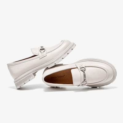BeauToday Platform Cow Leather Loafers for Women