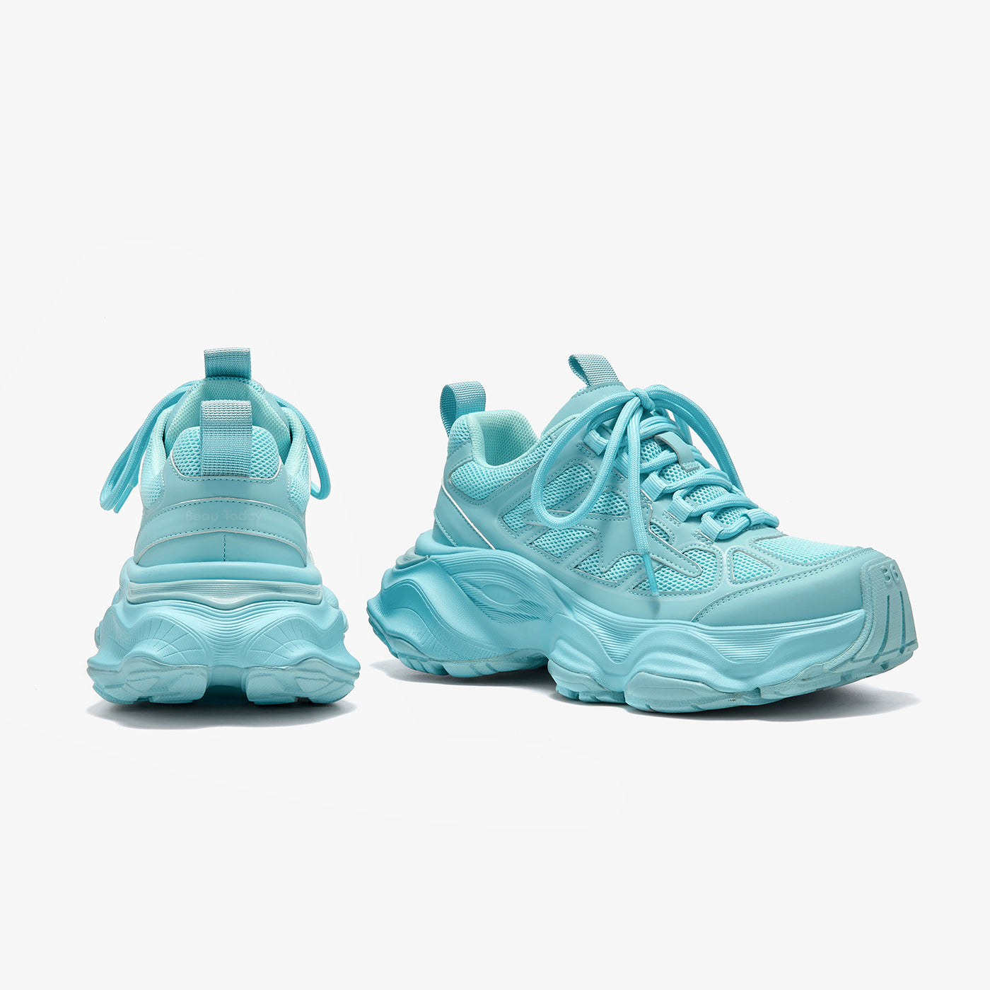 BeauToday Chunky Platform  Fashion Sneakers with Lace Up  for Women