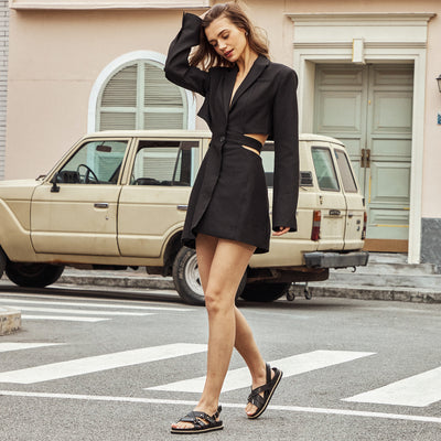 BeauToday Summer Platform Chunky Sandals with Crossed-over Band for Women