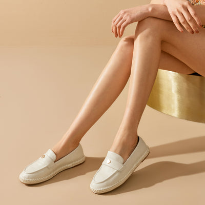 BeauToday Premium Leather Flat Loafers for Women