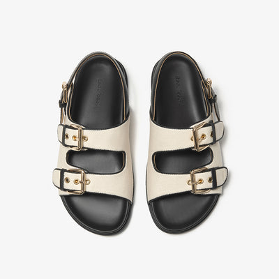 BeauToday Womne's Fabric Buckle Sandals with Arch Support