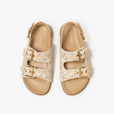 BeauToday Women's Woven Buckle Sandals with Arch Support