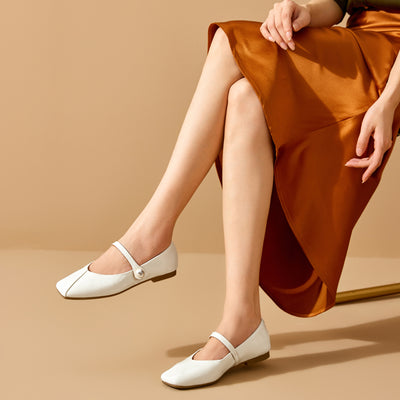 BeauToday Leather Mary Jane Shoes Dressy for Women