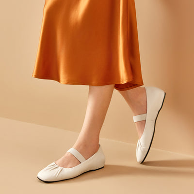 BeauToday Elegant Sheepskin Mary Jane Shoes for Women