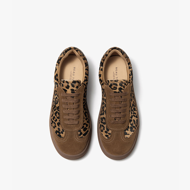 BeauToday Casual Leopard Print Sneakers for Women