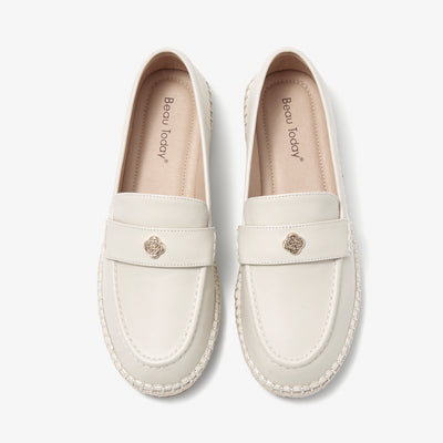 BeauToday Premium Leather Flat Loafers for Women