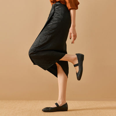 BeauToday Elegant Sheepskin Mary Jane Shoes for Women