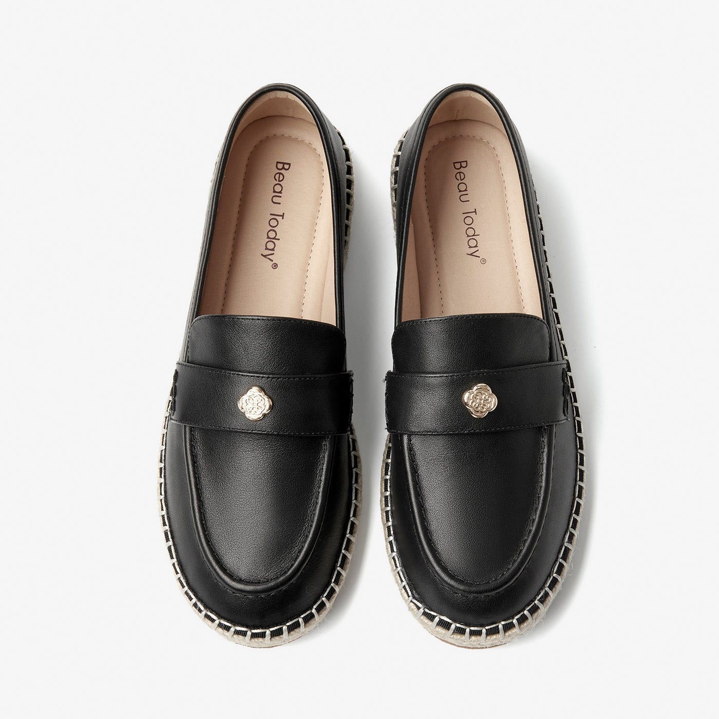 BeauToday Premium Leather Flat Loafers for Women