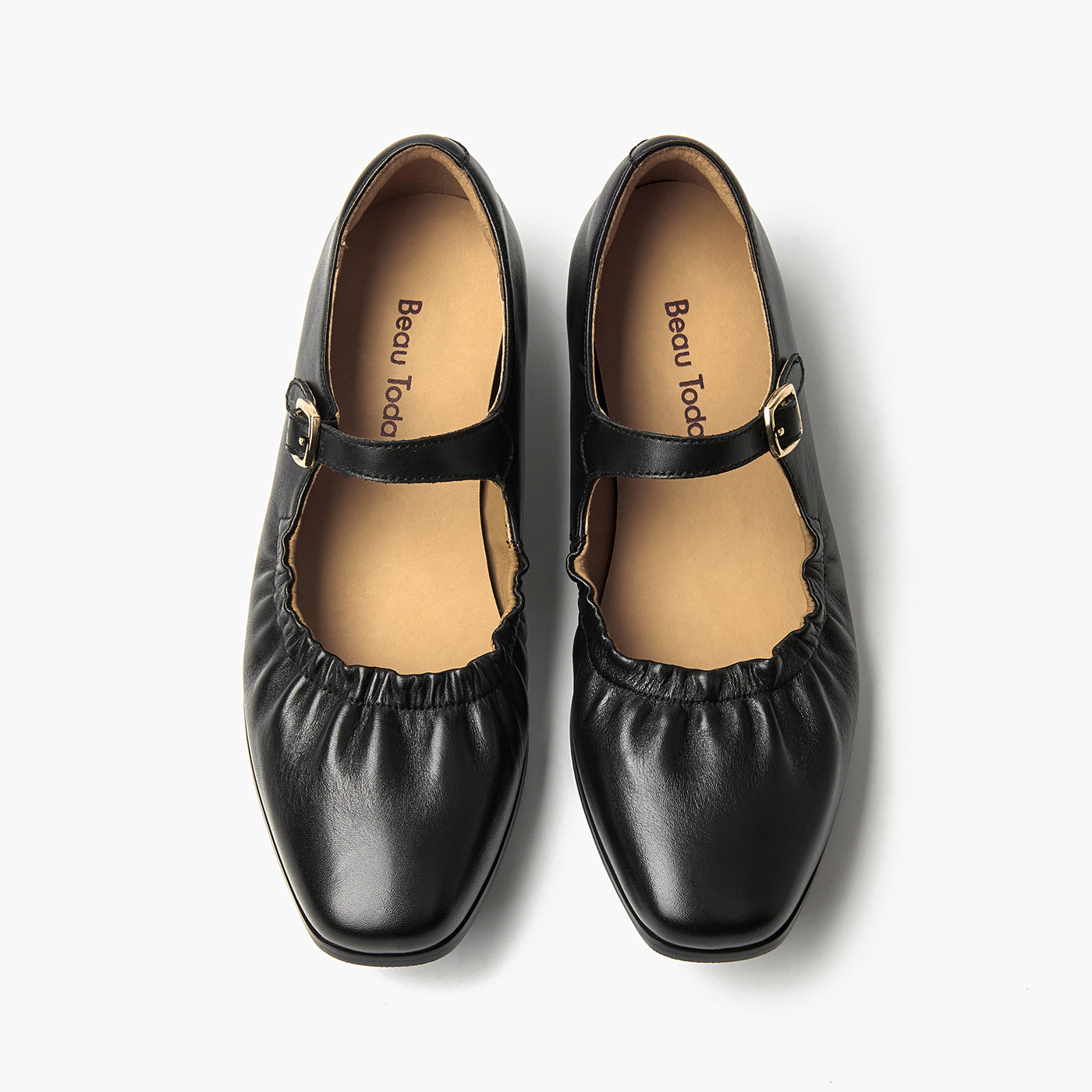 BeauToday Genuine Leather Mary Jane Flats Dressy for Women