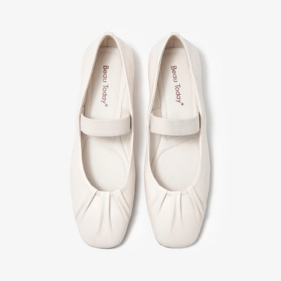 BeauToday Elegant Sheepskin Mary Jane Shoes for Women