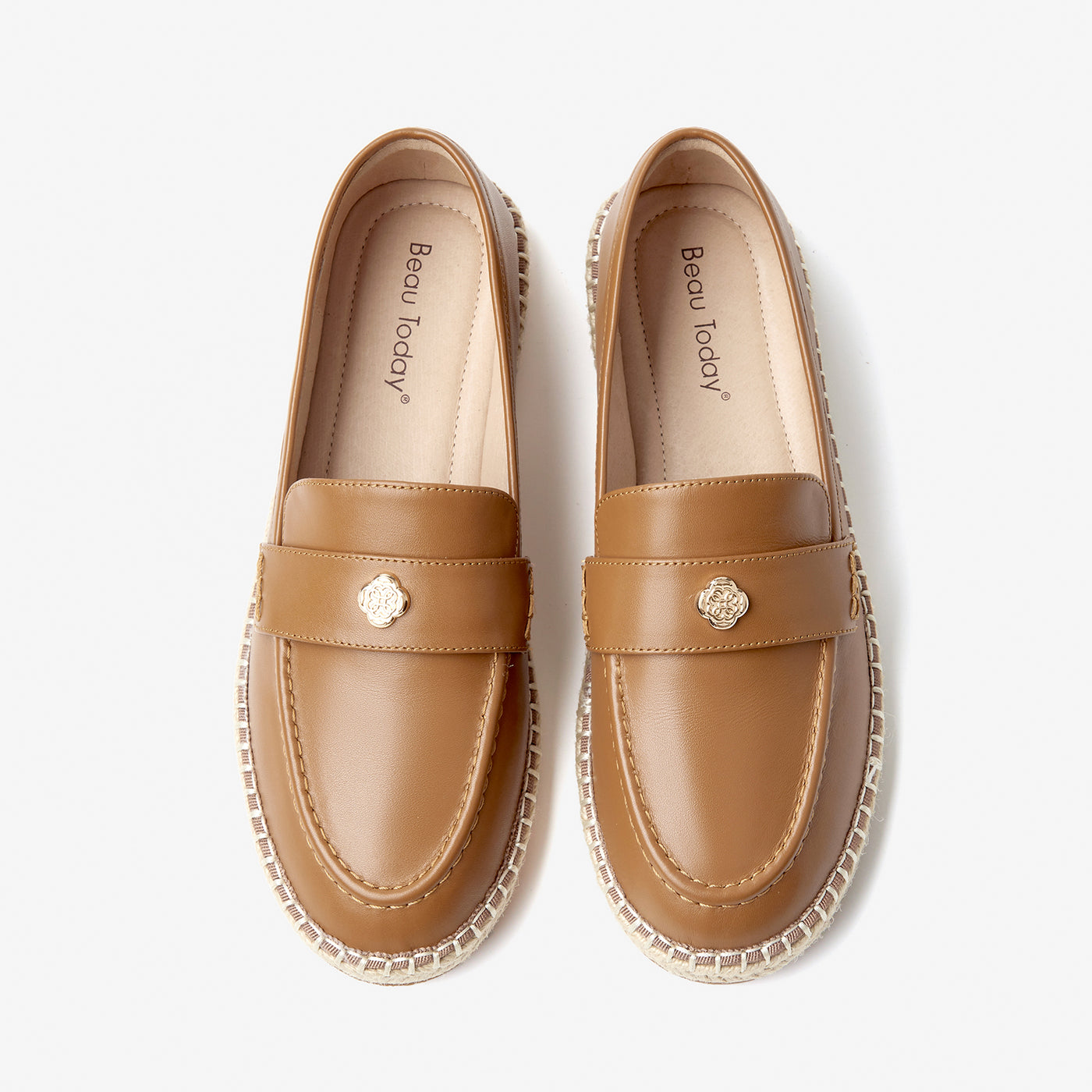 BeauToday Premium Leather Flat Loafers for Women