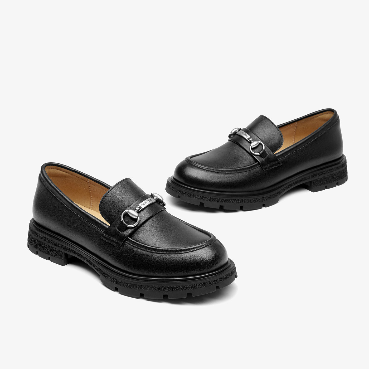 BeauToday Platform Cow Leather Loafers for Women