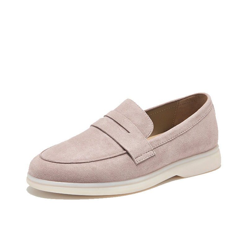 BeauToday Handmade Suede Casual Walk Penny Loafers for Womens