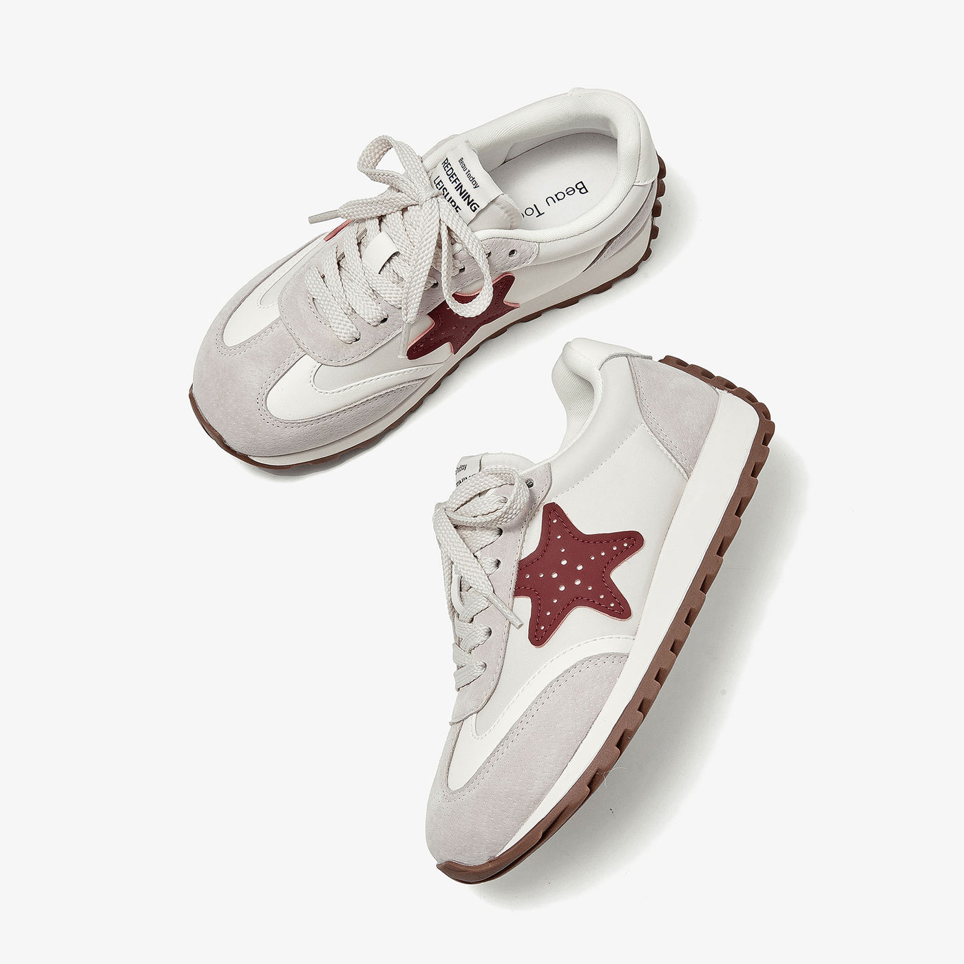 BeauToday Women's Fashion Sneakers with Star Design