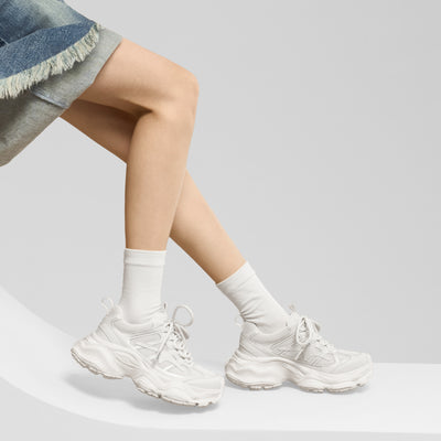 BeauToday Chunky Platform  Fashion Sneakers with Lace Up  for Women