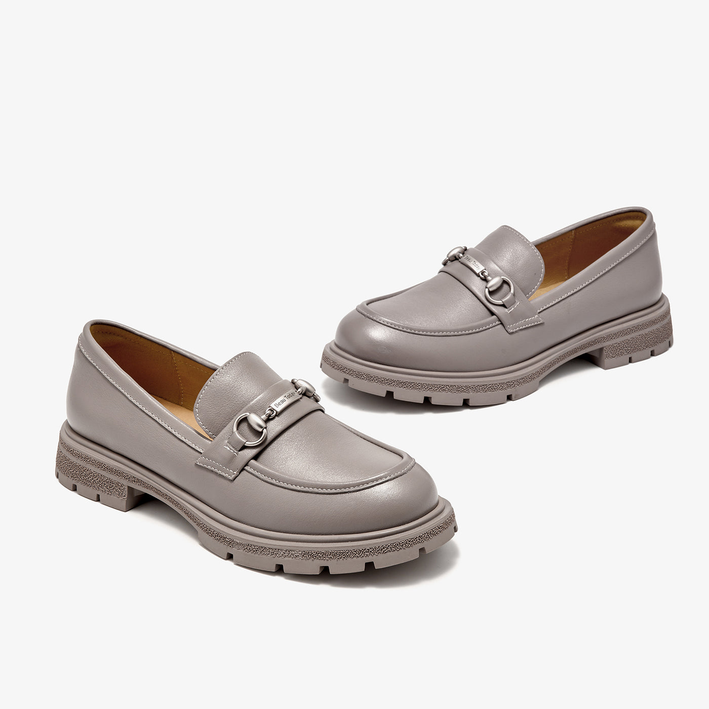BeauToday Platform Cow Leather Loafers for Women