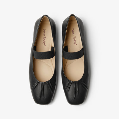 BeauToday Elegant Sheepskin Mary Jane Shoes for Women