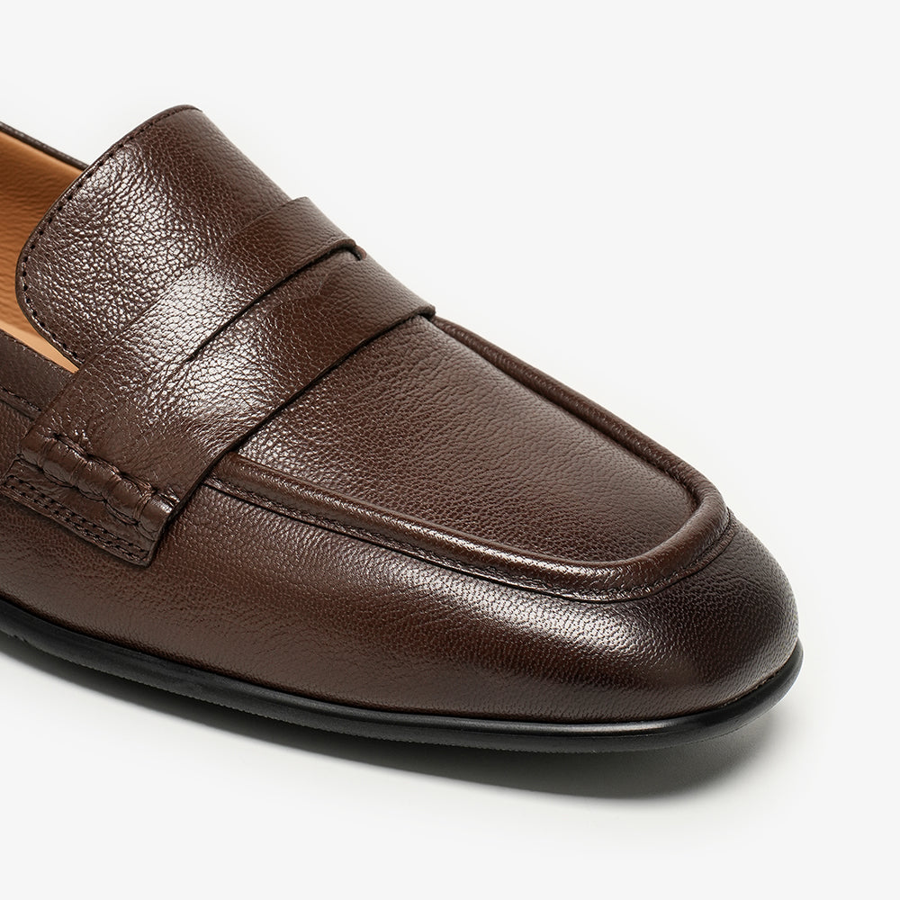 BeauToday Women's Sheepskin Penny Loafers Flats with Round Toe