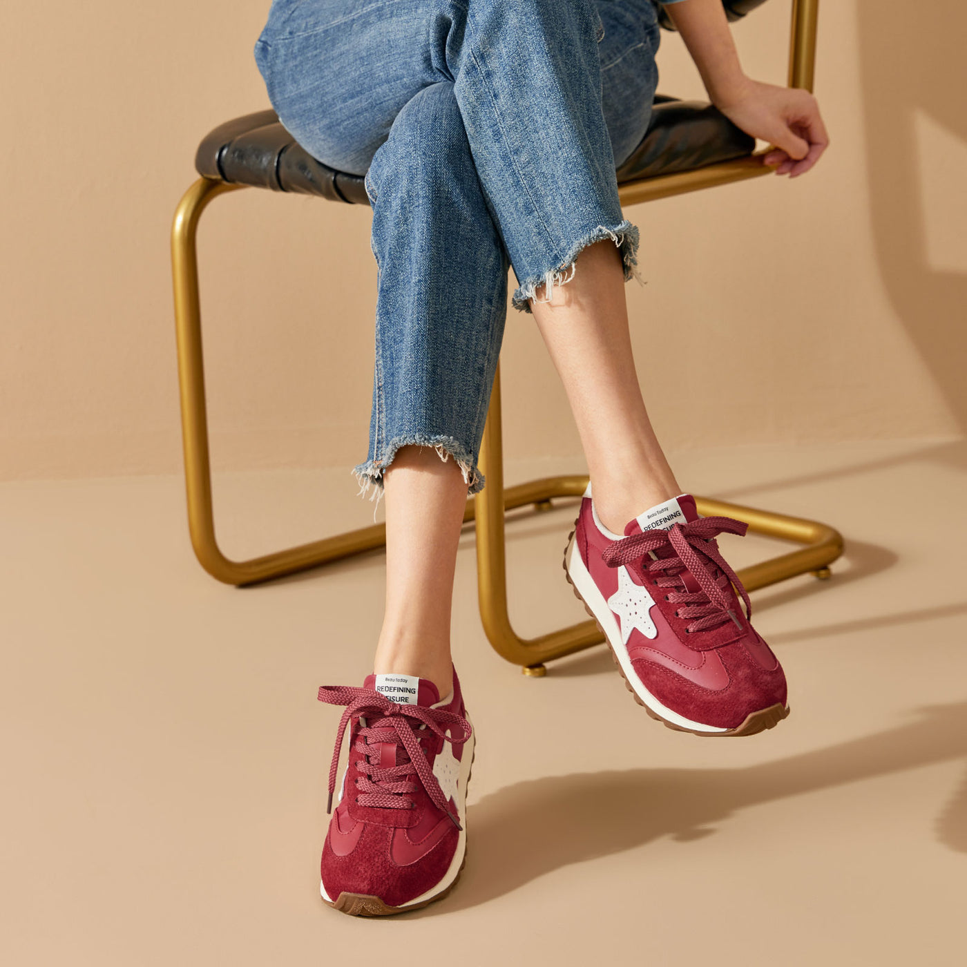 BeauToday Women's Fashion Sneakers with Star Design