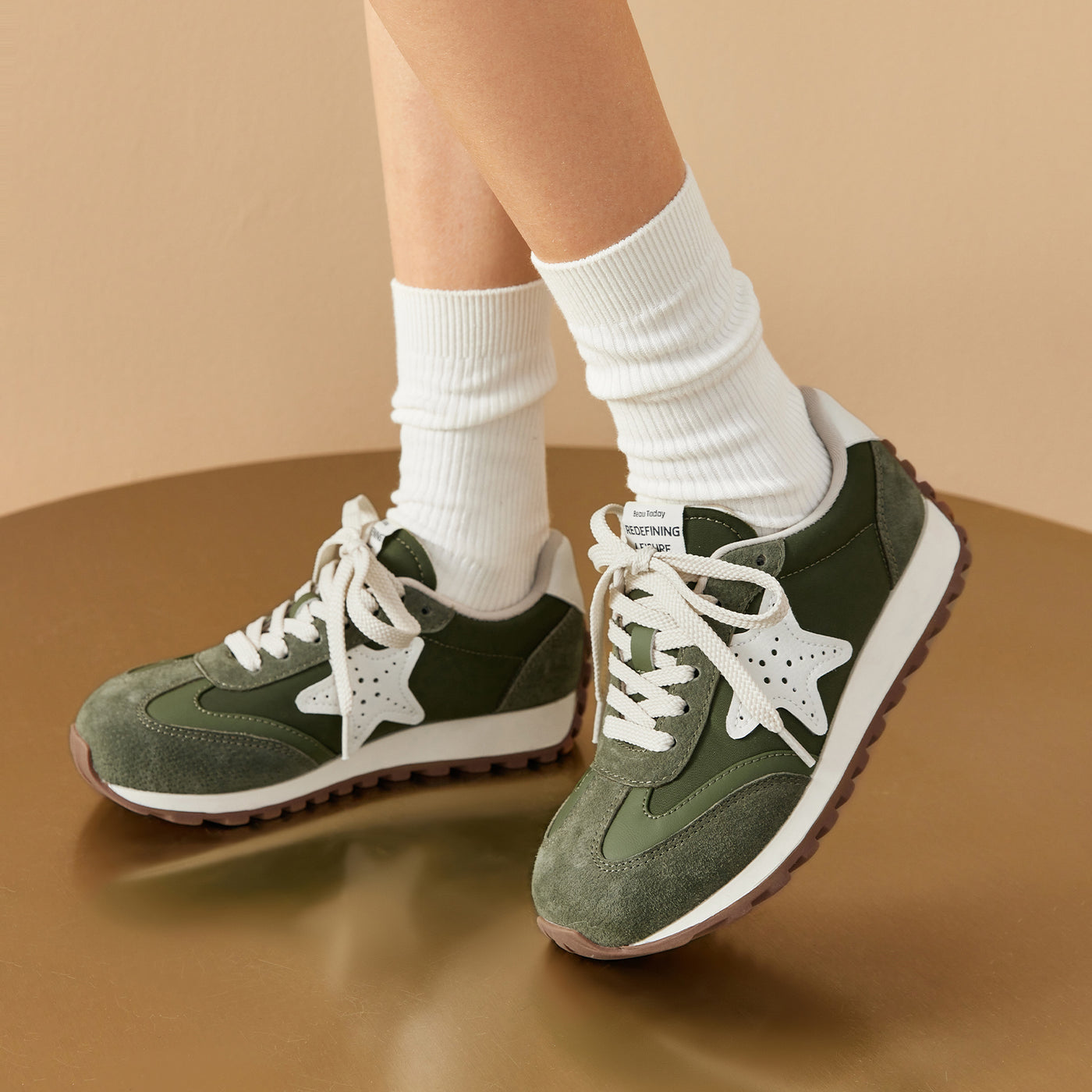 BeauToday Women's Fashion Sneakers with Star Design