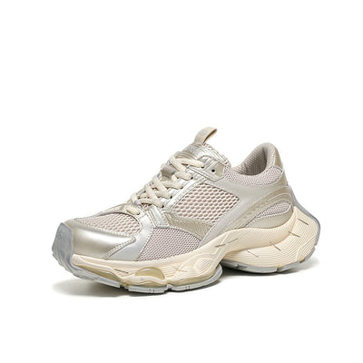 BeauToday Lace Up Mesh Chunky Platform Sneakers for Women