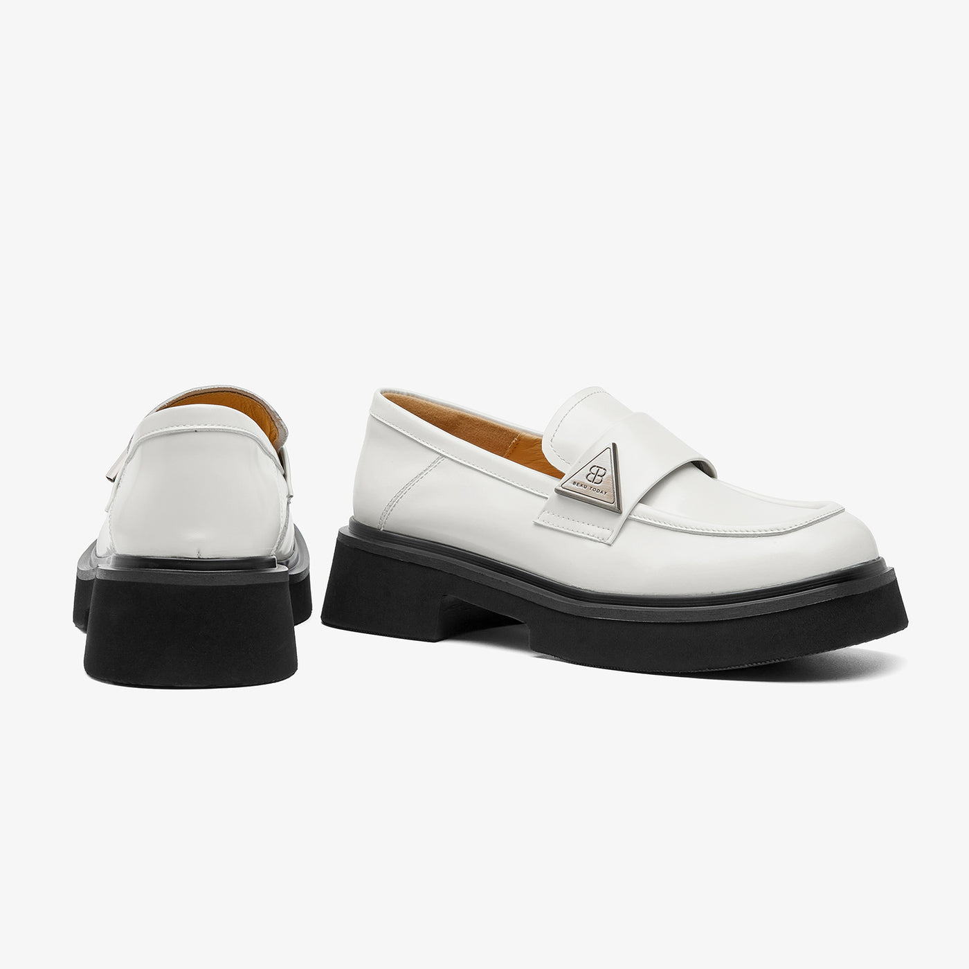 BeauToday Platform Cow Leather Penny Loafers for Women