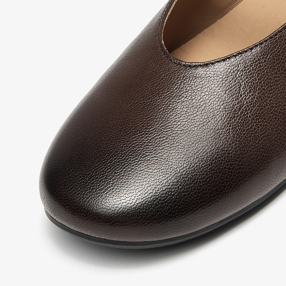 BeauToday Leather Mary Jane Flat With Buckle Design for Women