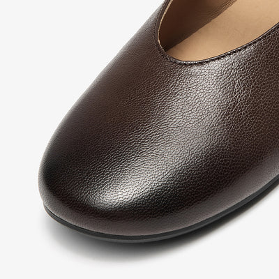 BeauToday Leather Mary Jane Flat With Buckle Design for Women