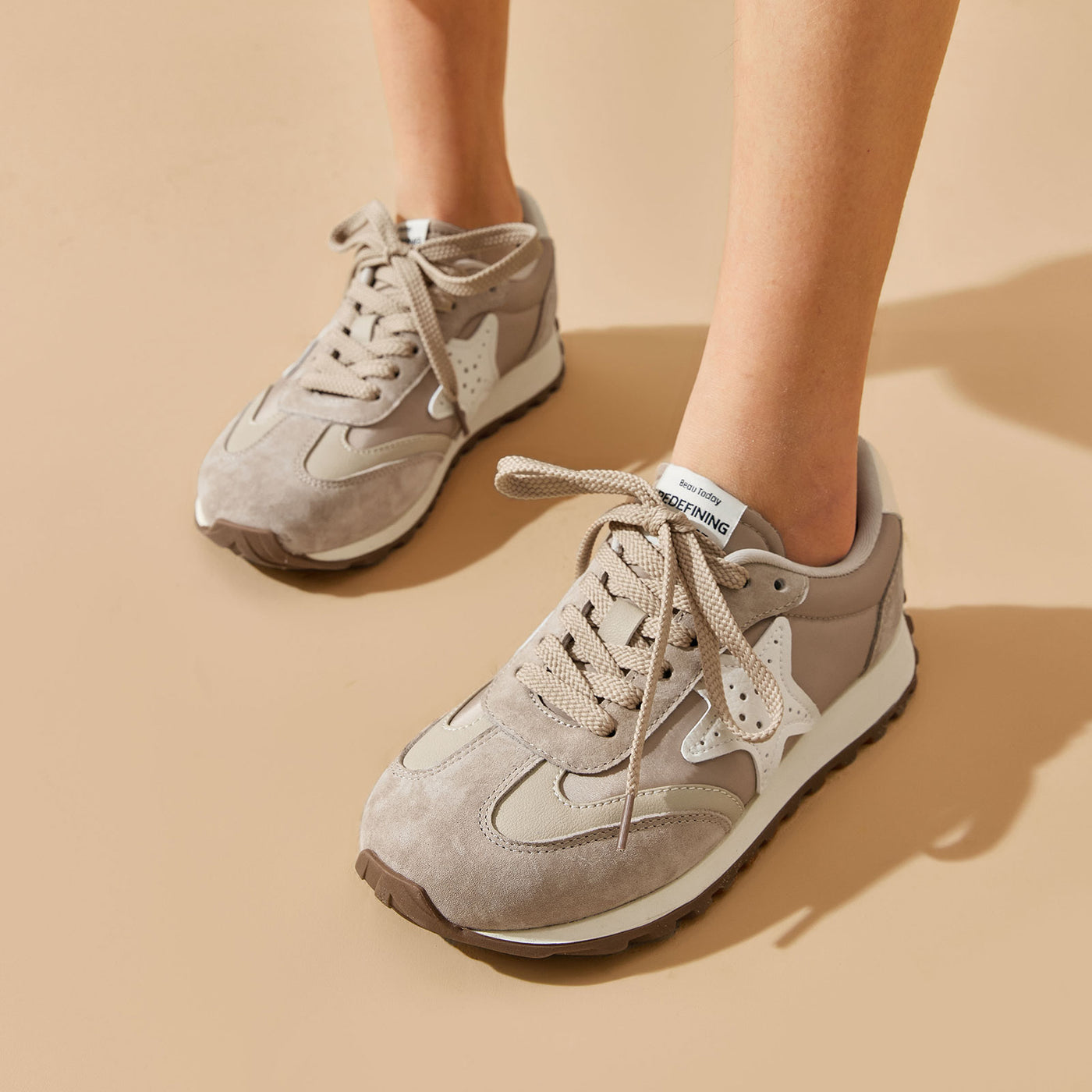 BeauToday Women's Fashion Sneakers with Star Design