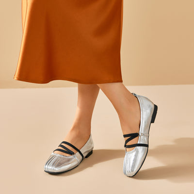 BeauToday Leather Mary Jane Flat With Strap Design for Women
