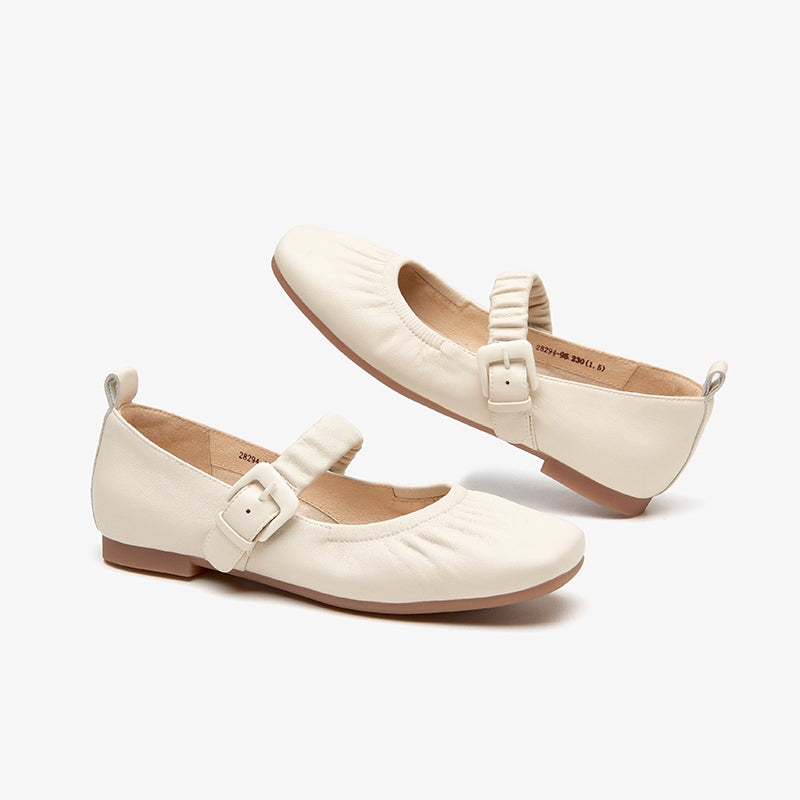 BeauToday Soft Sheepskin Mary Jane Shoes for Women