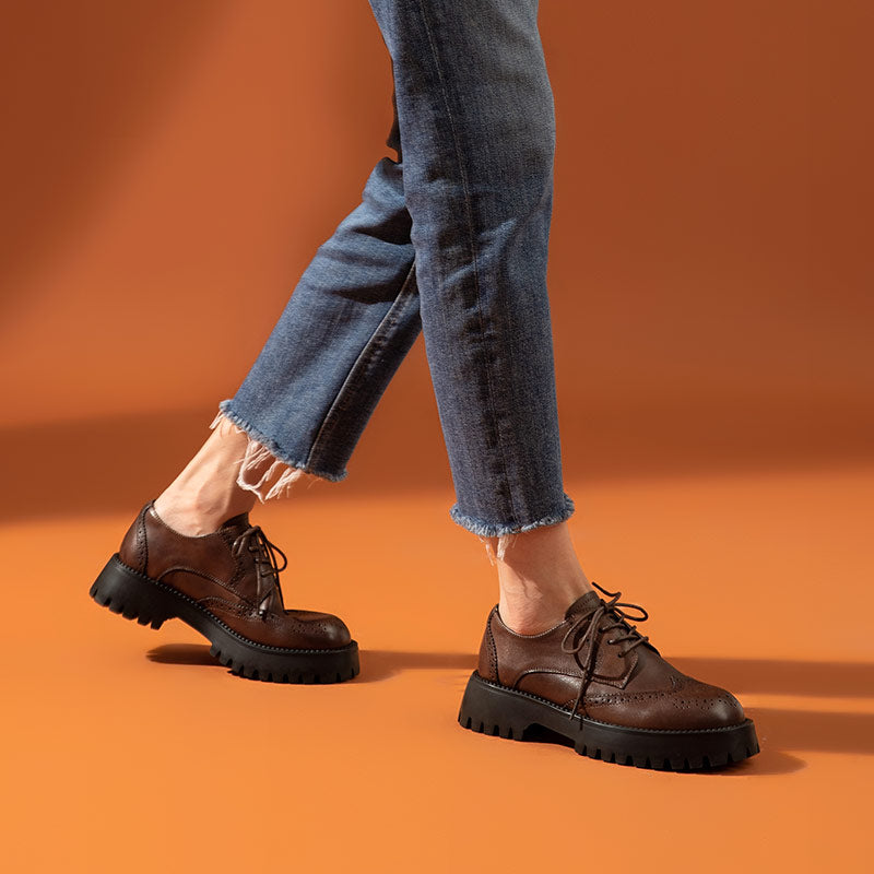 BeauToday Women's Platform Oxford Shoes Classic Derby Shoes for Women BEAU TODAY BeauToday Women's Platform Oxford Shoes Classic Derby Shoes for Women BEAU TODAY
