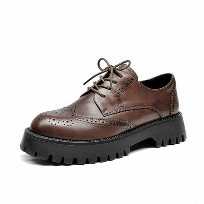 BeauToday Classic Derby Shoes for Women with Wingtip BEAU TODAY